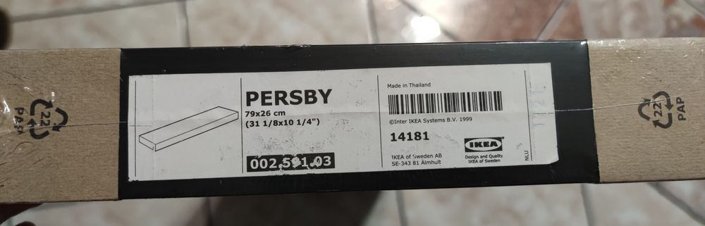 2x IKEA PERSBY 79x26 cm – półki ścienne czarne, nowe, OVP