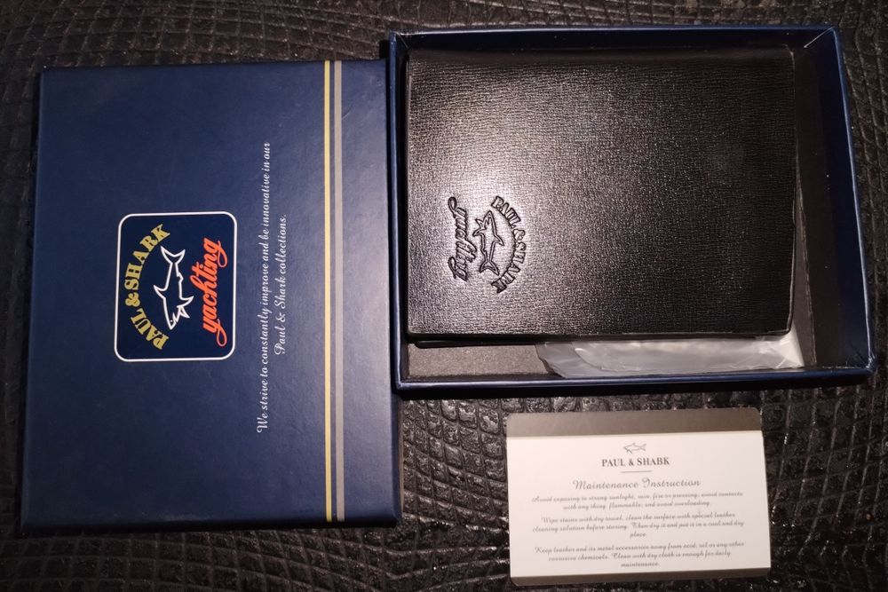 Carteira nova pele Paul & Shark preta