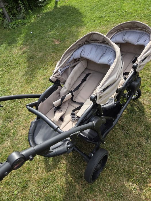 Коляска 2 в 1 (люлька і прогулянковий блок) Bebetto B 42 Pro бежева в