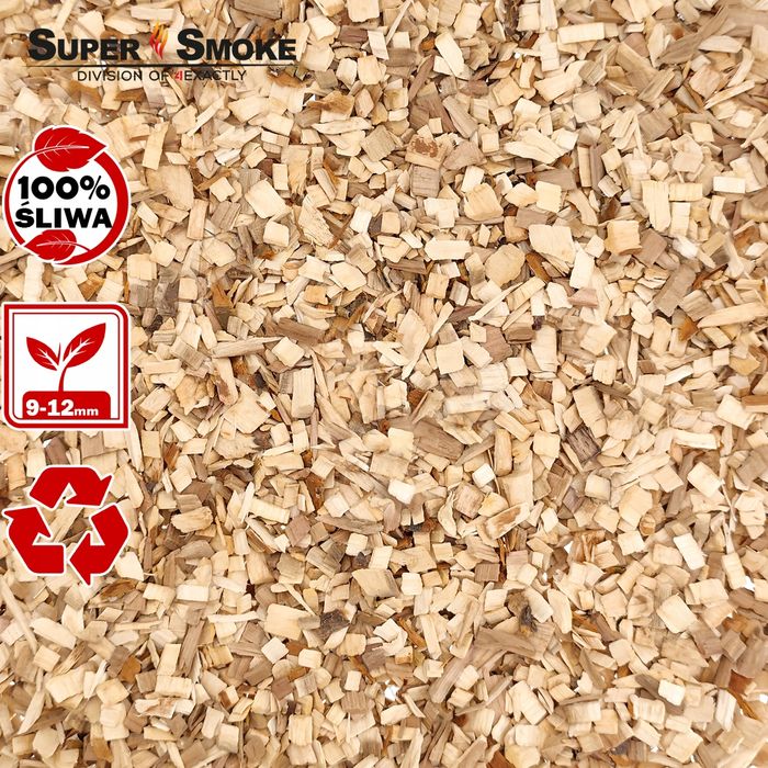 Zrębki Wędzarnicze Super Smoke ŚLIWA KL-10 (9-12mm) Large 10 Litrów