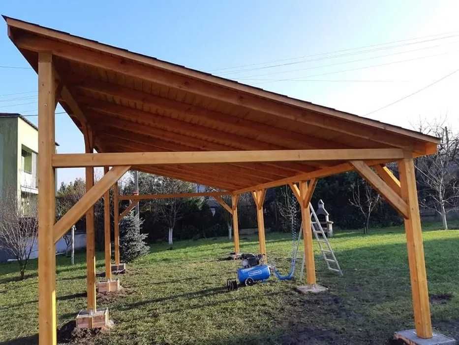 Wiata drewniana samochodowa Zadaszenie Ganek Weranda Pergola Daszek