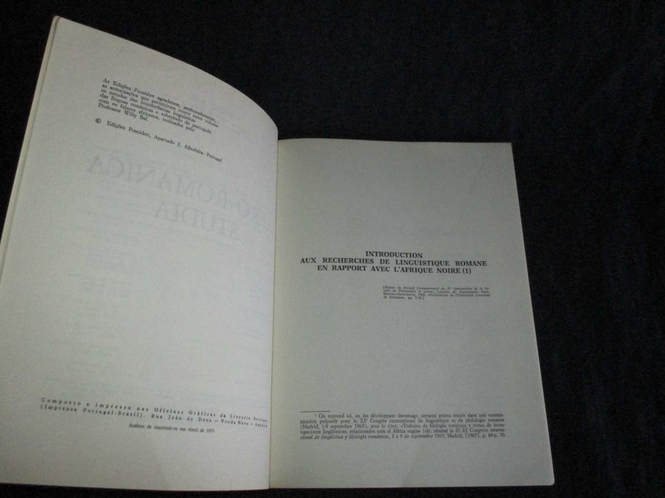Livro Afro-Romanica Studia Willy Bal 1979