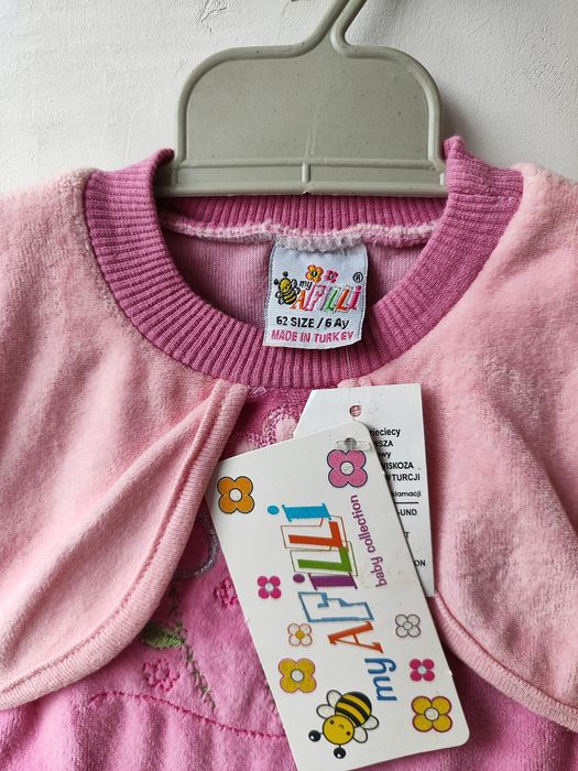 Костюм детский на девочку велюр розовый 6 мес/ 62