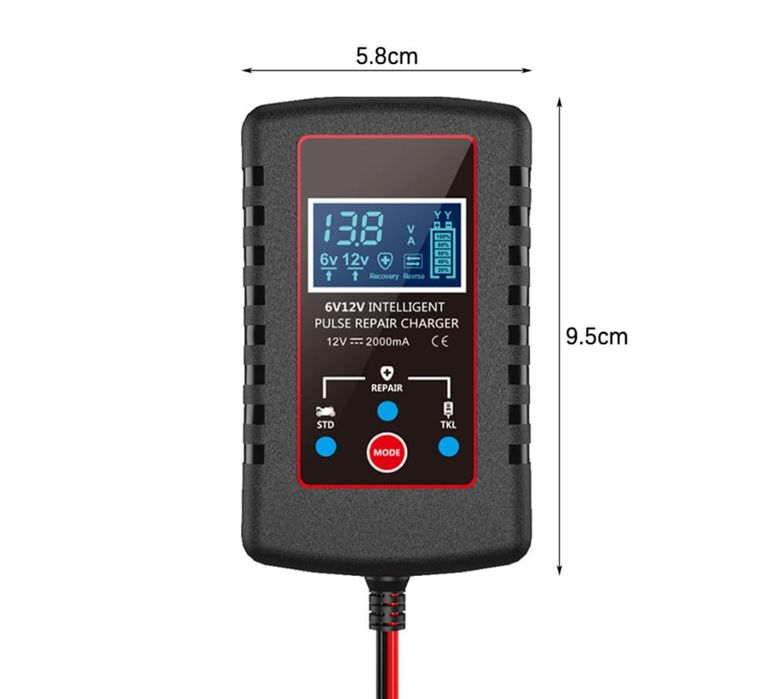 POFET Inteligentna ładowarka akumulatora/prostownik 6/12V