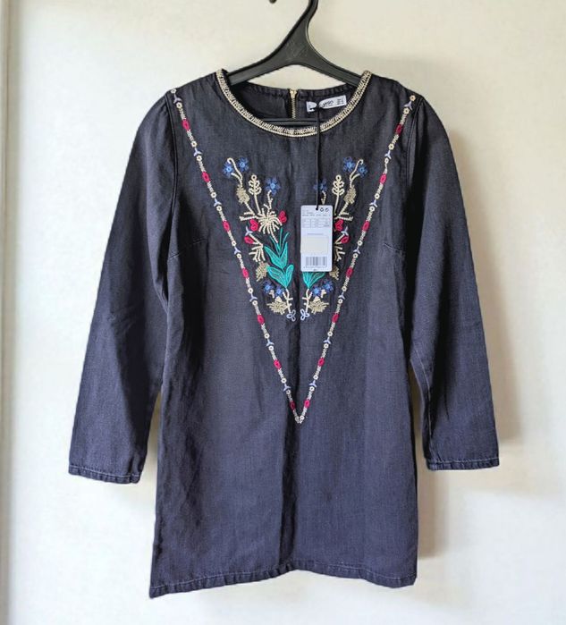 Сукня джинсова Вишиванка манго mango плаття зара zara