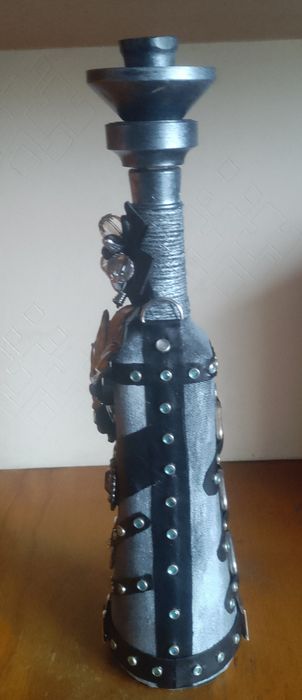 Декоративная бутылка - подсвечник.