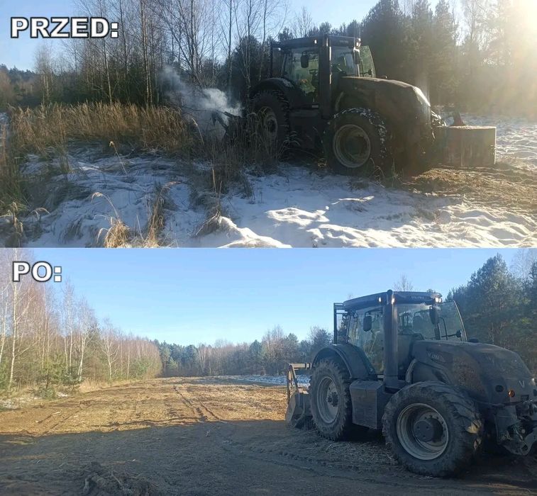 Wycinka drzew lasu skup drewna mulczer pilarz drwal karczowanie