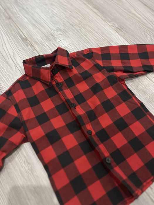 Рубашка нова дитяча червона у клітинку на хлопчика 2роки 92 розмір
