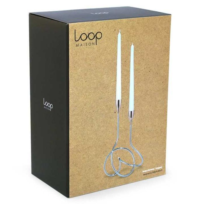 Castiçal Duplo Alto Dourado, LOOP da Black + Blum – Novo
