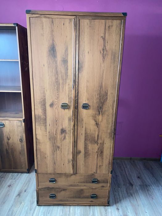 Szafa dwurzwiowa z szufladami Indiana Black Red White