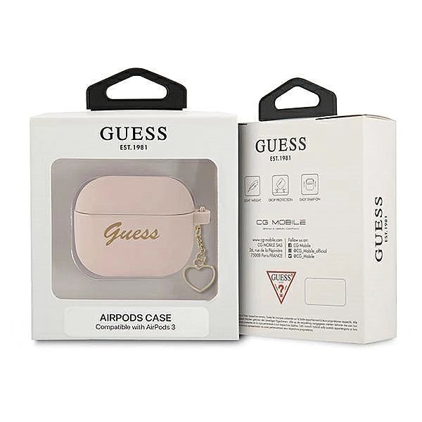 Etui Guess Silicone Charm Heart Collection na AirPods 3 - różowe