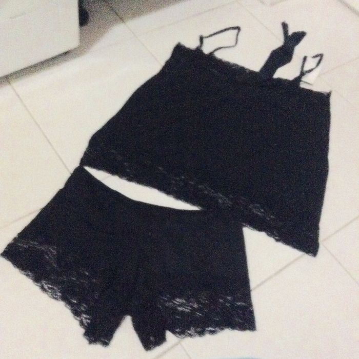 Black Women's Pajama Set – Top and Shorts, Size 36/38, New with Tag64286036692226121