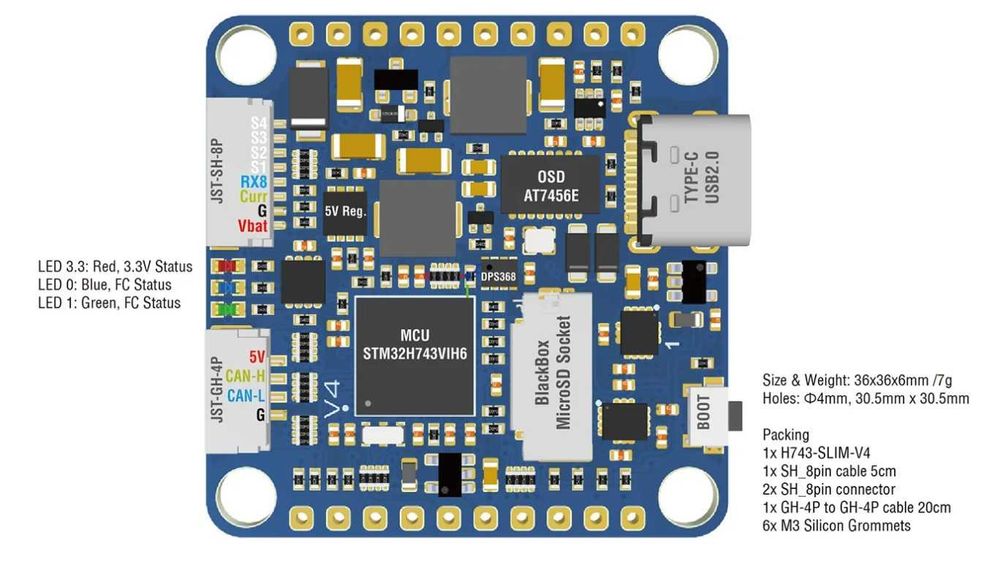Новий польотний контролер Matek Systems H743-SLIM V4 15шт (ОРИГІНАЛ)