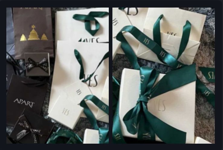 Pudelko Yes + torebka + kokarda + papierowe wypelnienie