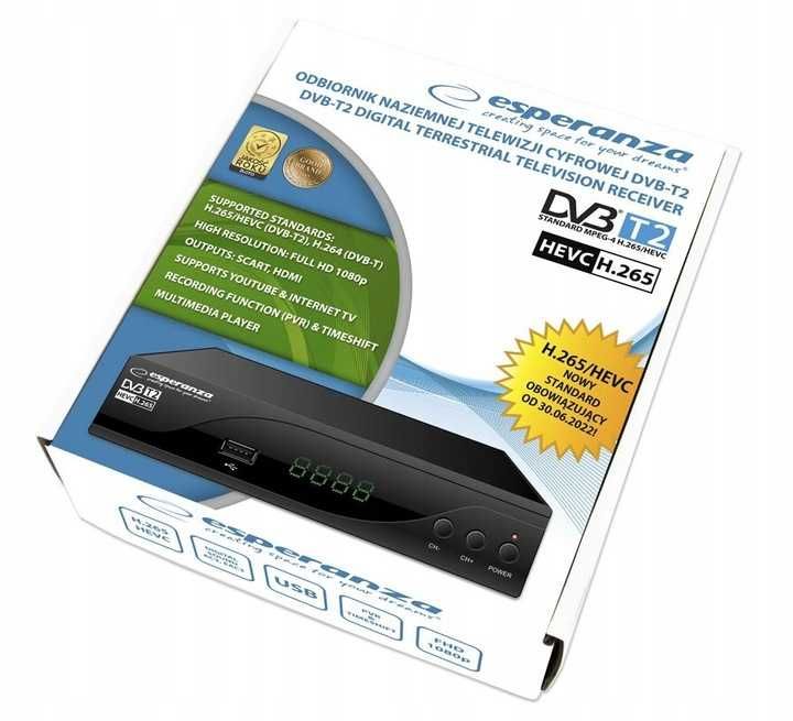 Tuner dekoder cyfrowy TV HD DVB-T2 HDMI H.265 HEVC