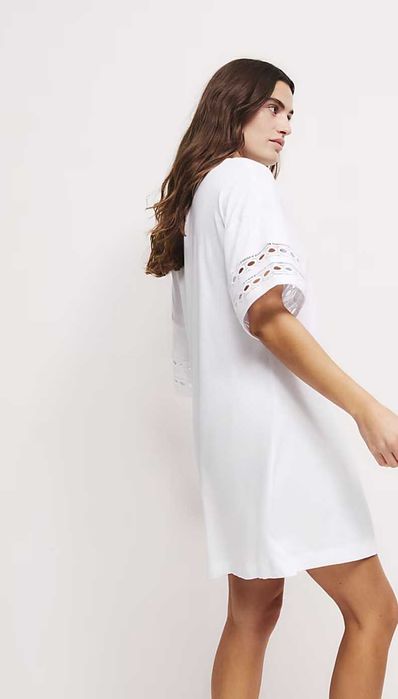 Натуральная, белая ночнушка, футболка для дома и сна marks & spencer