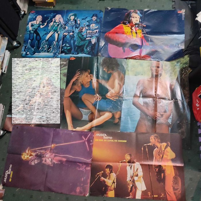 Lote 64 Posters antigos Música/Cinema