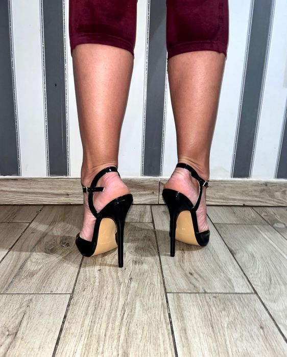 186/ ODRĘKI 44 Piękne szpilki high heels Trans Crossdress czarne 36-48