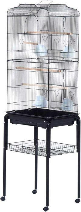 Gaiola para pássaros com rodas - 46,5 x 36 x 157 cm - nova