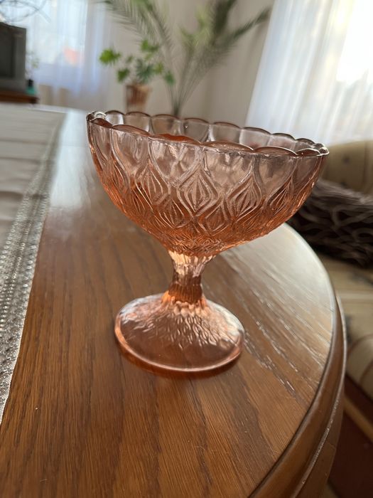 cukiernica migdały rozalinowa vintage