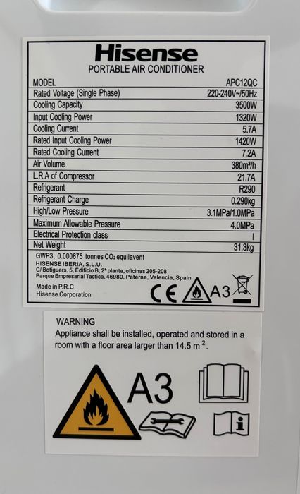 Ar Condicionado portátil Hisense 12.000 BTU