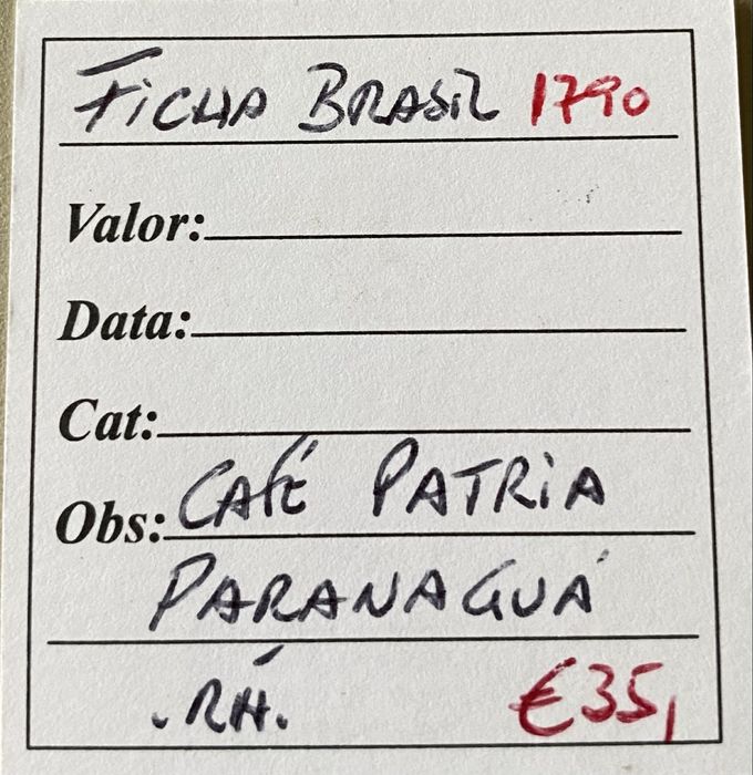 Ficha 1790 - Brasil “ Café Patria” Paranaguá