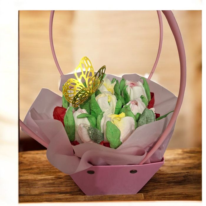 Букет із зефірних квітів, 9 шт