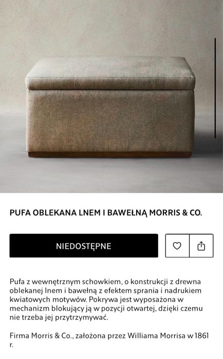 Zara Home Morris & Co pufa ze schowkiem