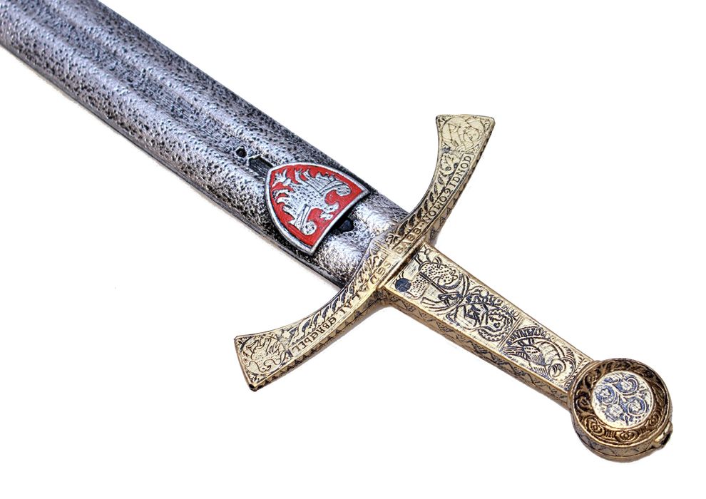 Miecz RYCERSKI Plastikowy Strój RYCERZA Szczerbiec miecz koronacyjny