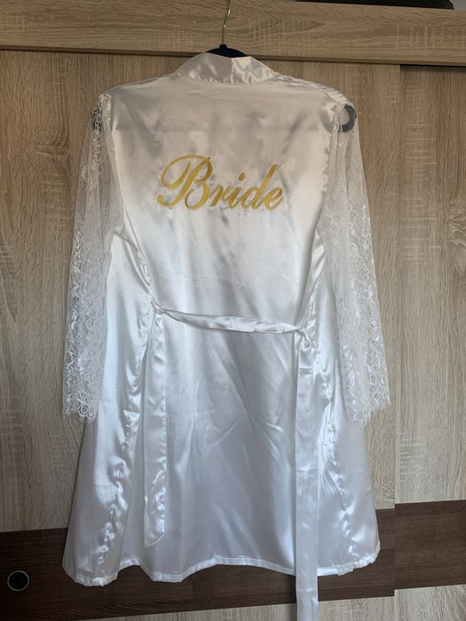 Szlafrok BRIDE rozmiar S zdobne rękawki
