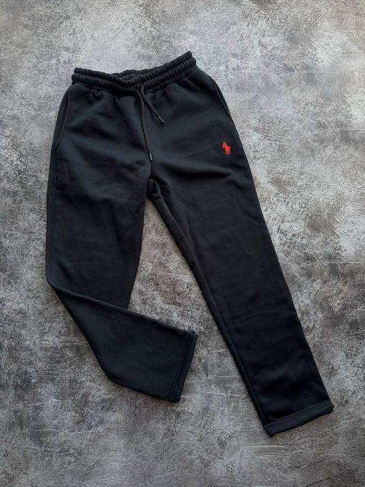 Чорний Спортивний Костюм Polo (Зіп худі + Штани) | Теплий Фліс | S–3XL