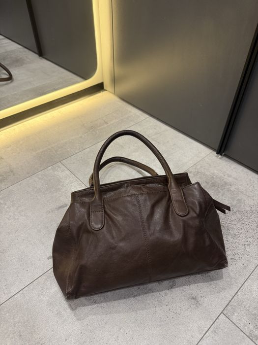 Сумка шкіряна шоколадна, коричнева