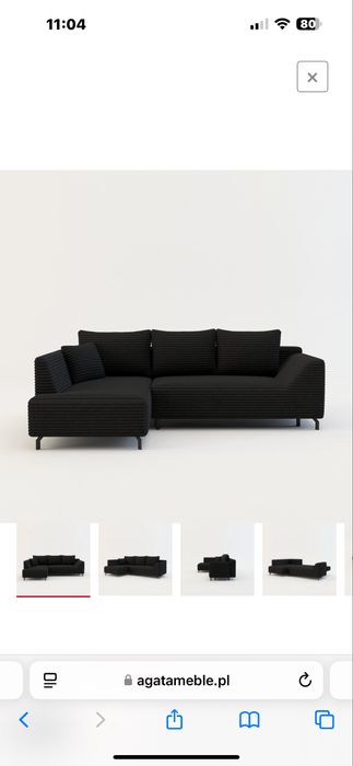 Czarna sofa ASOLO