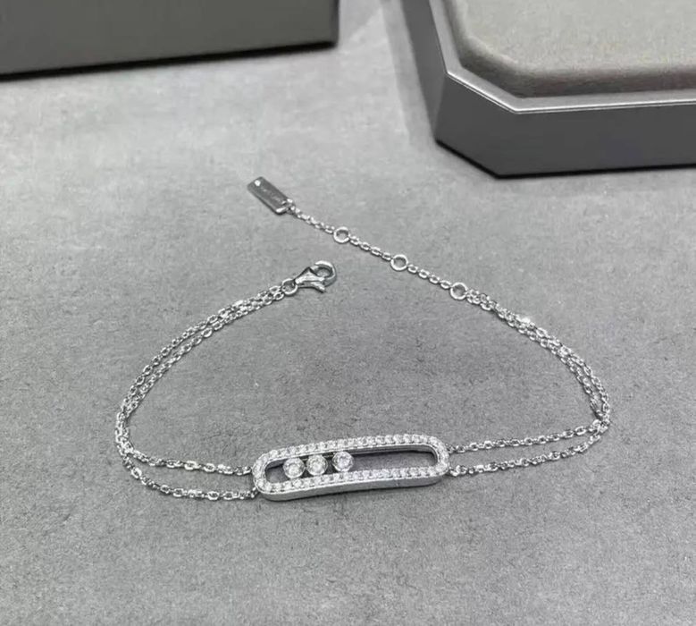 Трендовый браслет с подвижным камнем дизайн Messika, мессіка