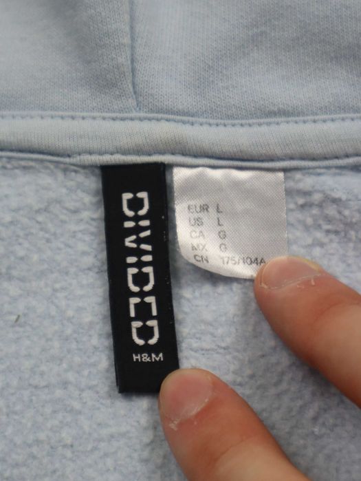 H&M Baby Blue Ontariot ZIp hoodie niebieska bluza rozpinana z kapturem