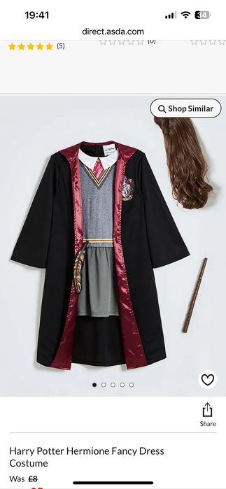 Strój Hermiona Harry Potter peruka + różdżka