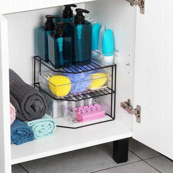 Półka metalowa narożna organizer kuchenny 2 poziomy