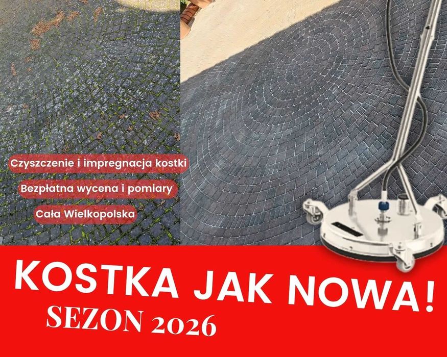 Profesjonalne czyszczenie kostki, tarasów  300 BAR + impregnacja