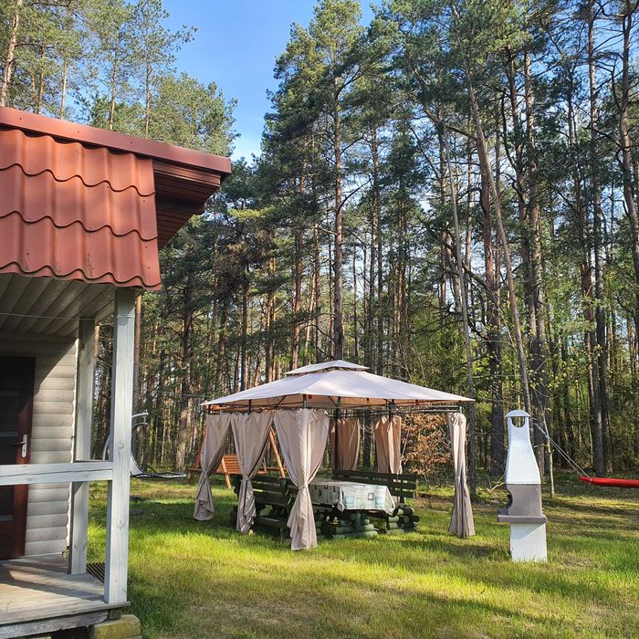 Domek letniskowy na polance obok las, 3 jeziora i rzeka