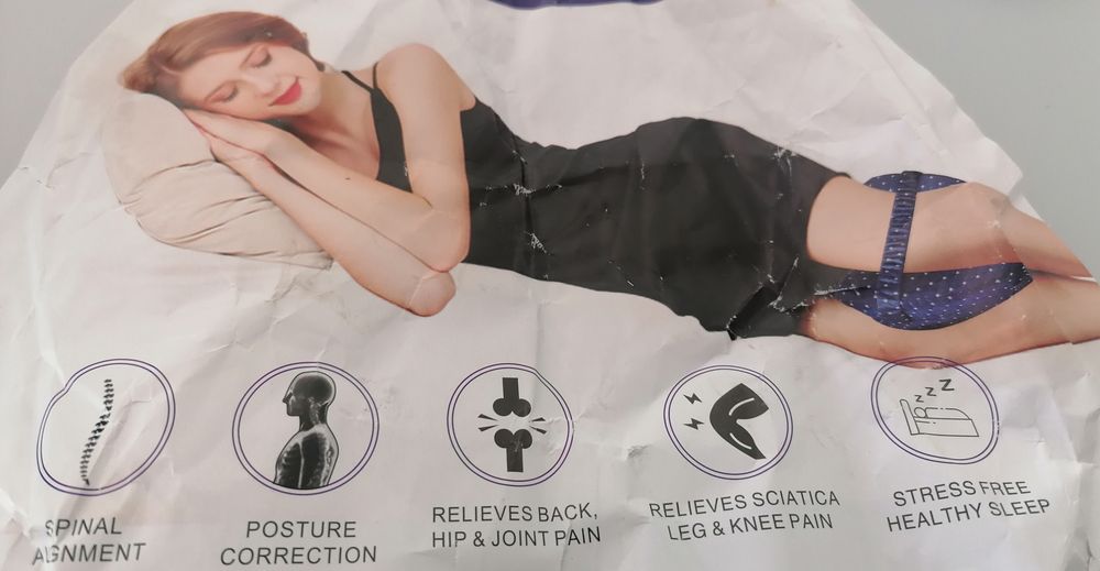 Ergonomic Knee Pillow, New, Cover with Zipper, Washable