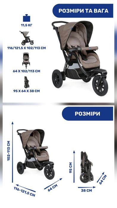 Коляска 2 в 1 Chicco Activ3