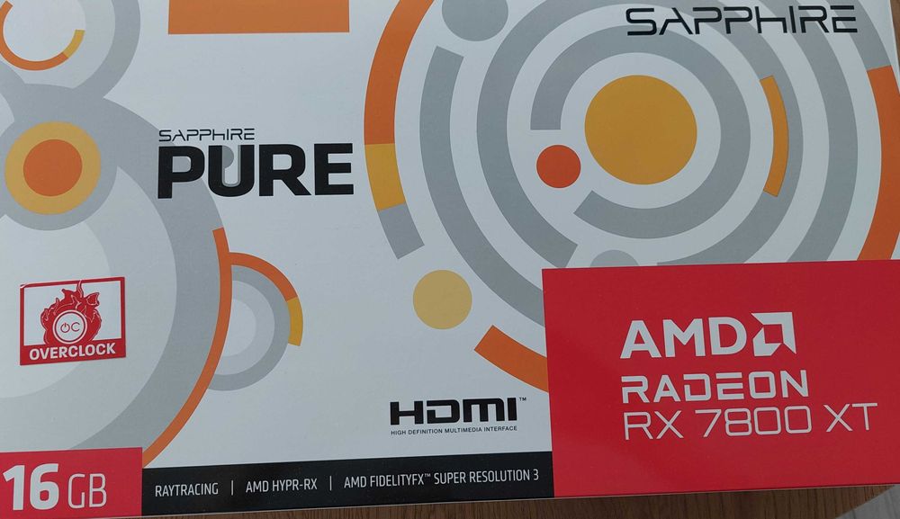 RX 7800xt Sapphire PURE (23m GW) + PS5 Slim + naped + 2 pady (3m GW) zamiana na 9070xt/5070ti