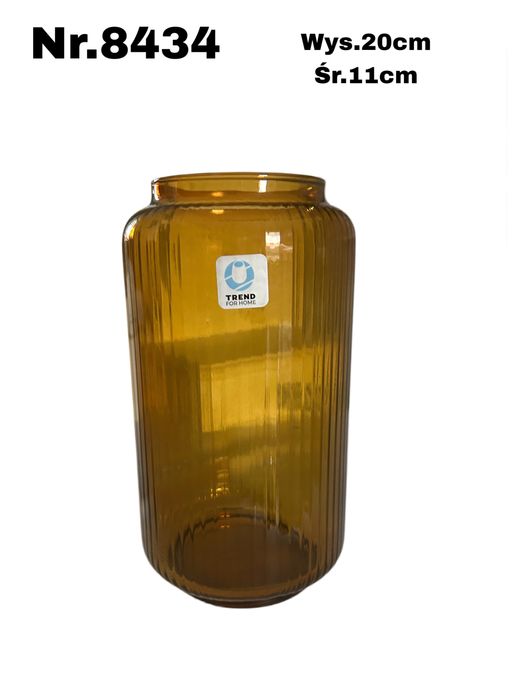 Szlany wazon w kolorze bursztynowym 20cm nr.8434