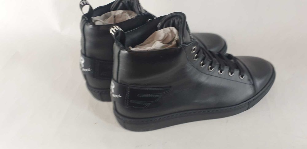 JOHN RICHMOND Skórzane sneakersy wysokie r.38