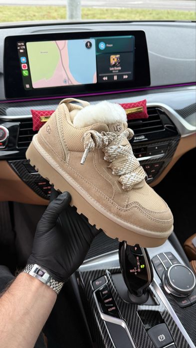 Жіночі кеди кросівки уги UGG LowMel biege бежеві/чорні
