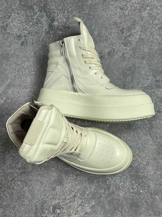 Кеди Rick Owens Geobasket double bumper megabasket drkshdw білі кеды