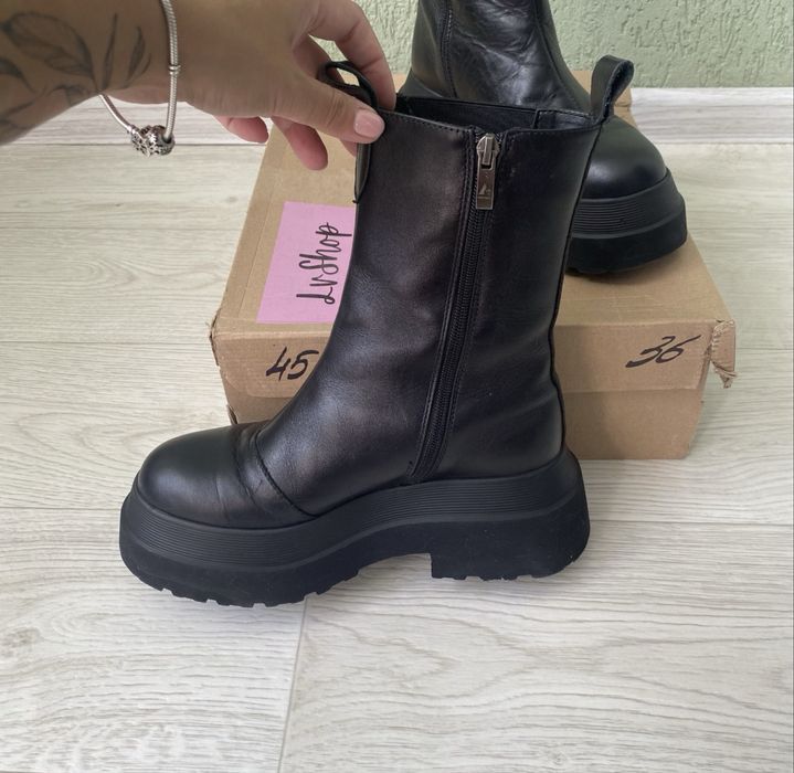 Кожаные ботинки зимние челси зима кожа шкіряні черевики зимові