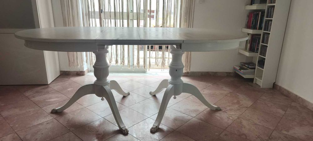 Mesa duplo pé de galo extensível