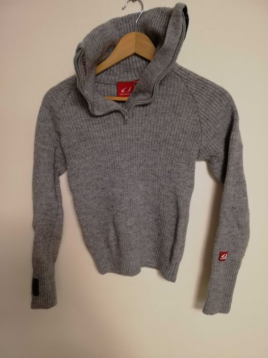 sweter wełniany Ulvang 100% wełna xs s 34 36 szary