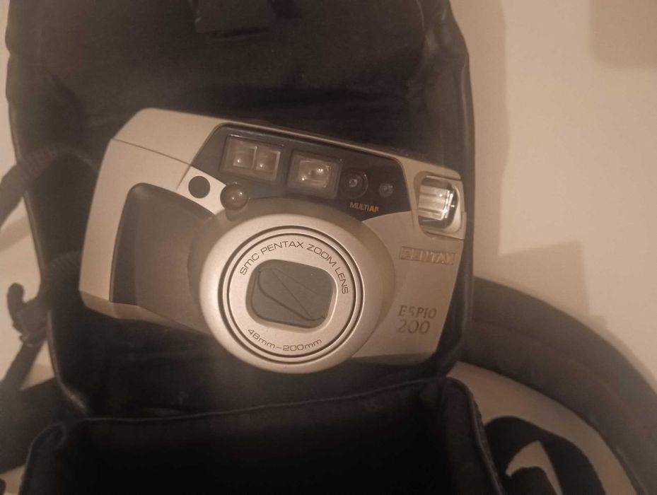 Pentax ESPIO 200 Câmera Compacta Analógica  + Bolsa em Pele Vanguard